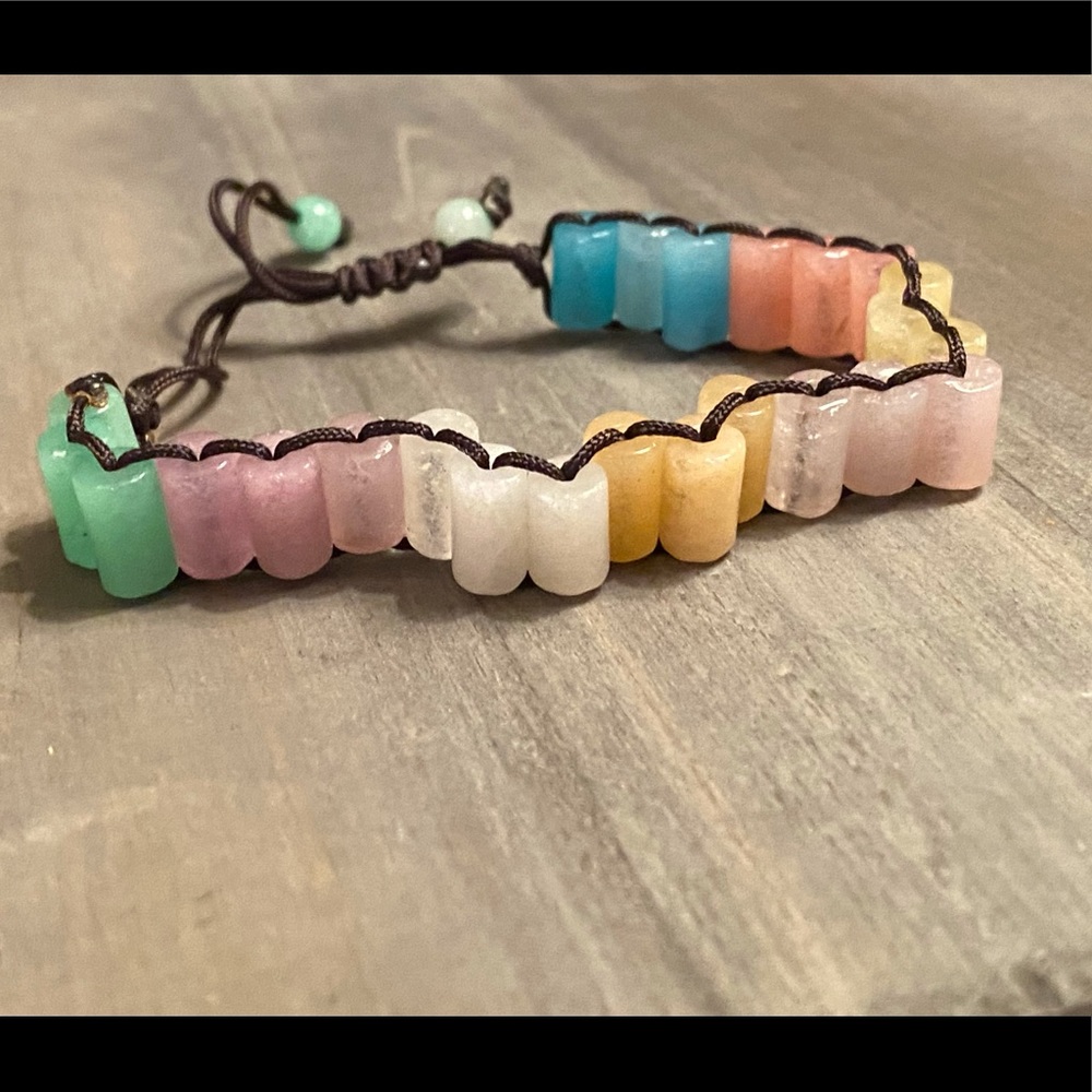 Multicolored crystal bracelet.  Adjustable.